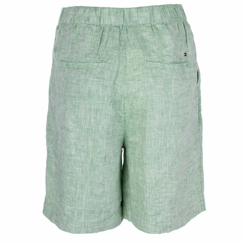 Outlet Short en lin mi long taille haute Femme Femme Short, Bermuda