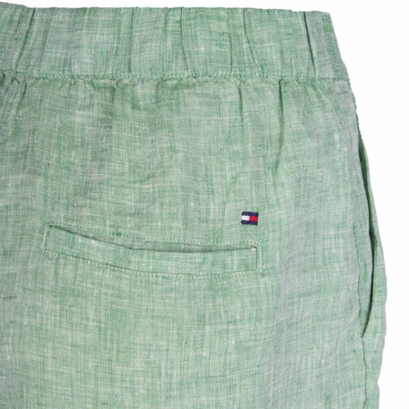 Outlet Short en lin mi long taille haute Femme Femme Short, Bermuda