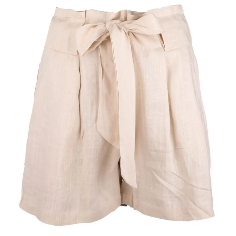 Discount Short en lin taille haute avec ceinture amelya Femme Femme Short, Bermuda