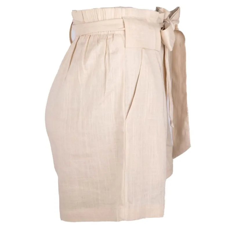 Discount Short en lin taille haute avec ceinture amelya Femme Femme Short, Bermuda