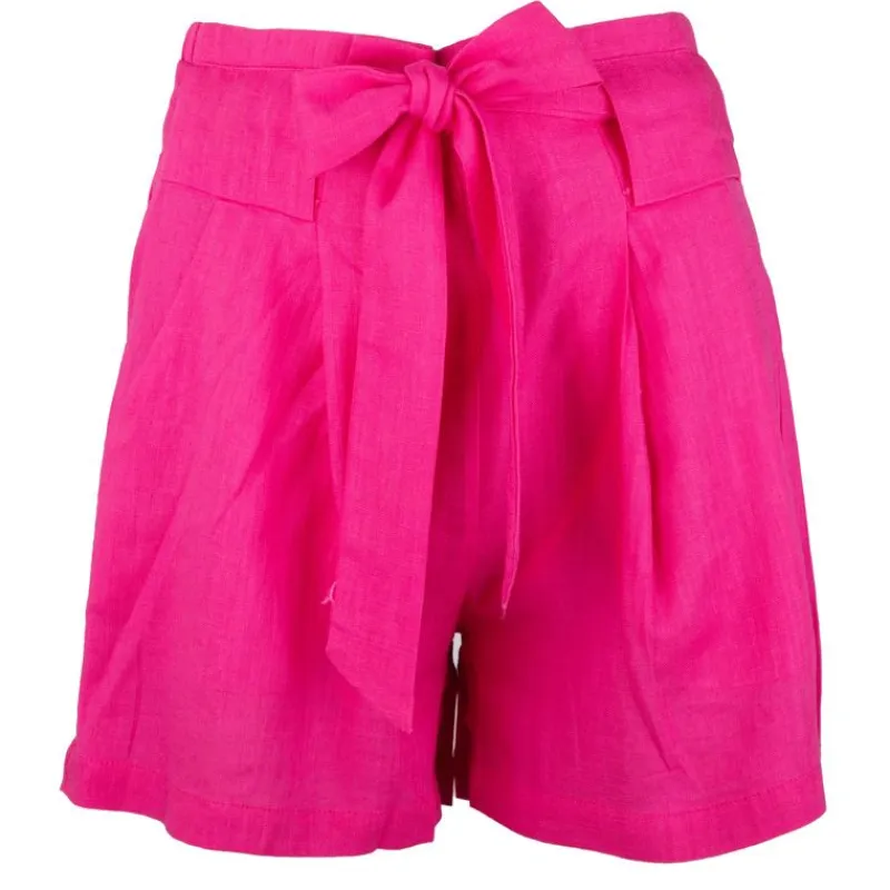 New Short en lin taille haute avec ceinture amelya Femme Femme Short, Bermuda