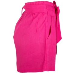 New Short en lin taille haute avec ceinture amelya Femme Femme Short, Bermuda