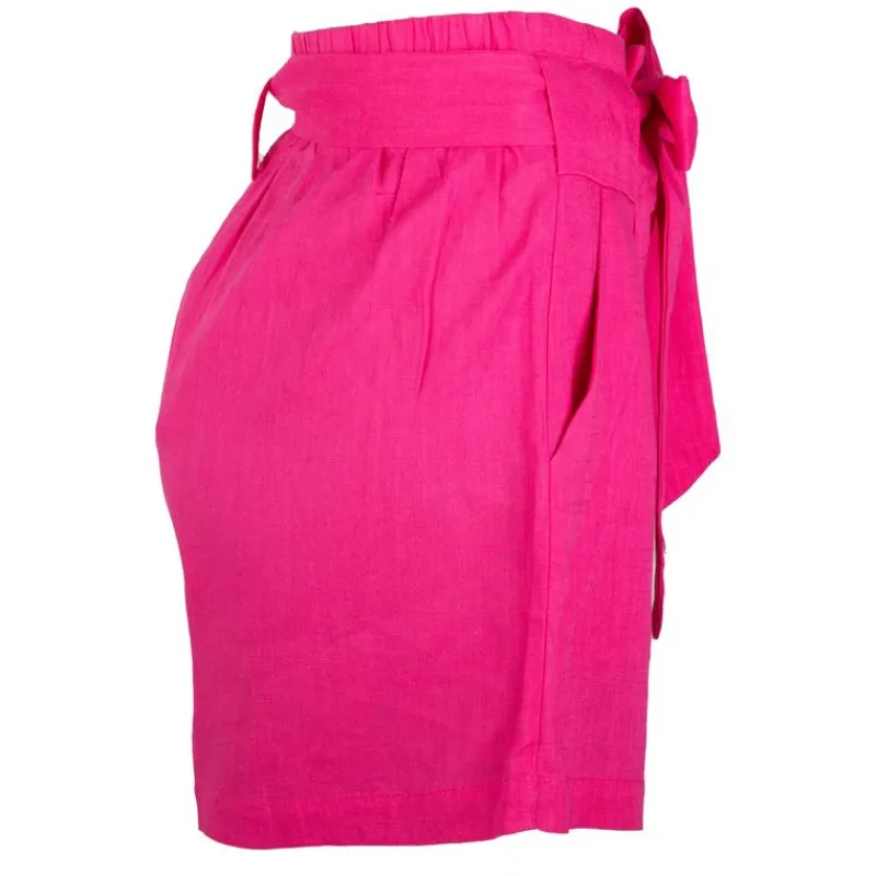 New Short en lin taille haute avec ceinture amelya Femme Femme Short, Bermuda