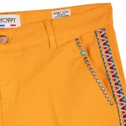 Discount Short honeystud galons habillé coton doux ourlets à pince Femme Femme Short, Bermuda