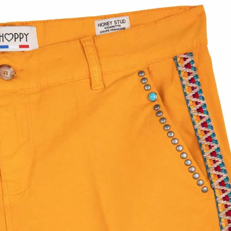 Discount Short honeystud galons habillé coton doux ourlets à pince Femme Femme Short, Bermuda