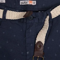 Discount Short imprimé ancre napua avec ceinture tressée Homme Homme Short, Bermuda