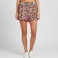 Hot Short léopard palma court imprimé vintage Femme Femme Short, Bermuda