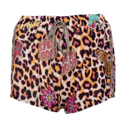 Hot Short léopard palma court imprimé vintage Femme Femme Short, Bermuda