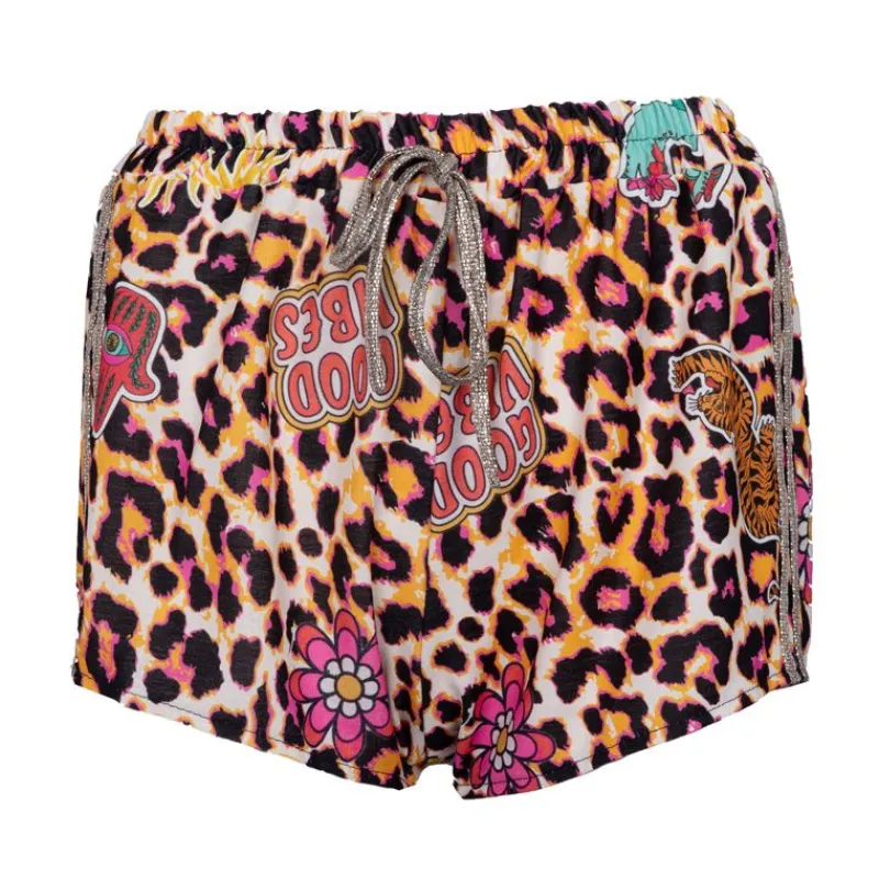 Hot Short léopard palma court imprimé vintage Femme Femme Short, Bermuda