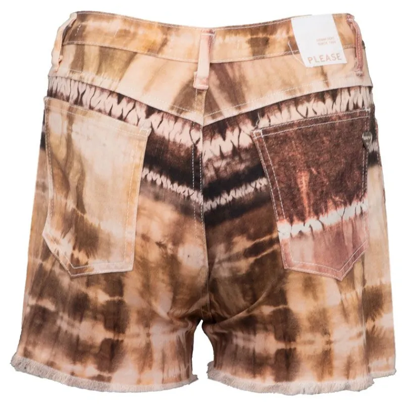 Discount Short mother of pearl tye and die marron Femme Femme Short, Bermuda