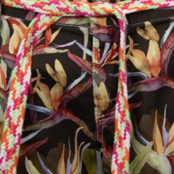 Clearance Short motif oiseau de paradis avec ceinture tissée Femme Femme Short, Bermuda