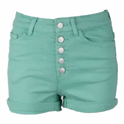 New Short moulant taille haute boutons revers Femme Femme Short, Bermuda