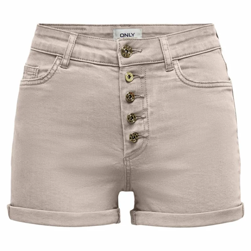 Sale Short moulant taille haute boutons revers Femme Femme Short, Bermuda