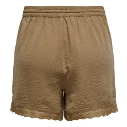 Discount Short noir avec dentelle et poches latérales Femme Femme Short, Bermuda