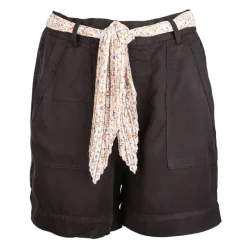 Sale Short poches plaquées ceinture foulard Femme Femme Short, Bermuda