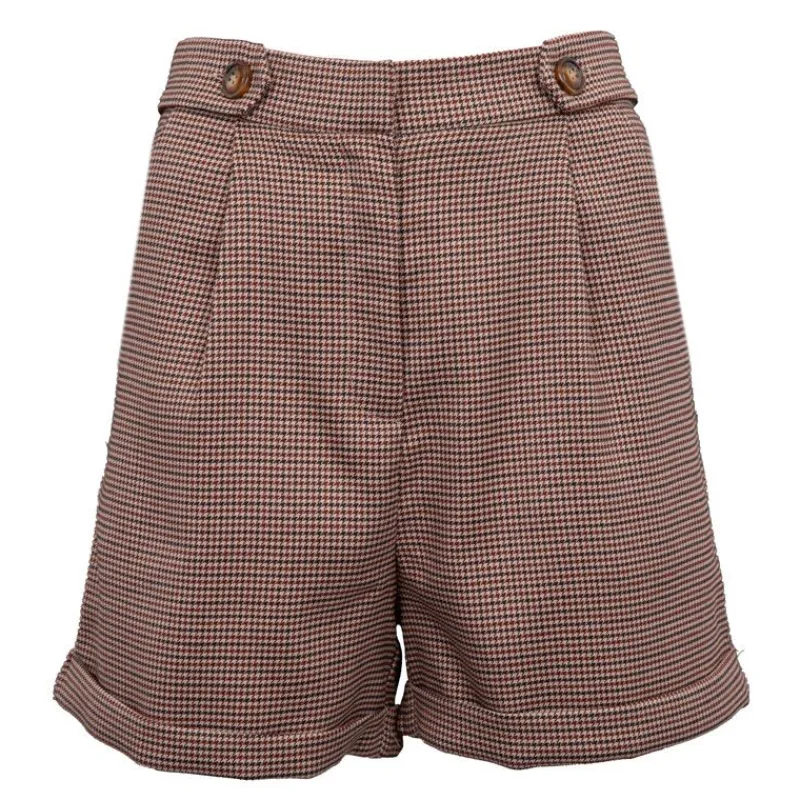 New Short pied de poule shawy Femme Femme Short, Bermuda