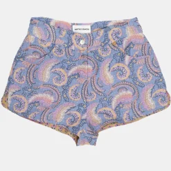 Short pietra bleu à motif cachemire Femme Femme Short, Bermuda