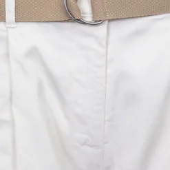 Best Short semolina kaki taille haute avec ceinture Femme Femme Short, Bermuda