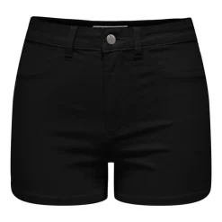 Sale Short skinny taille haute poches arrières bouton uni Femme Femme Short, Bermuda