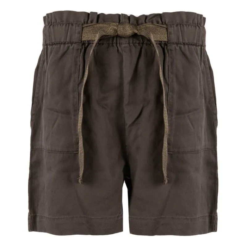 Discount Short taille haute avec ceinture en tencel Femme Femme Short, Bermuda