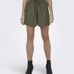 Online Short taille haute fluide avec poches Femme Femme Short, Bermuda