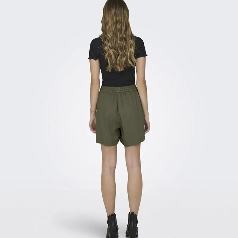 Online Short taille haute fluide avec poches Femme Femme Short, Bermuda