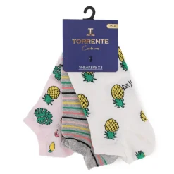 New Socquette ananas x3 Femme Femme Chaussettes