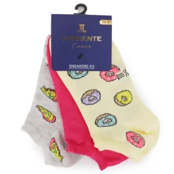Outlet Socquette donuts et pizza x3 Femme Femme Chaussettes