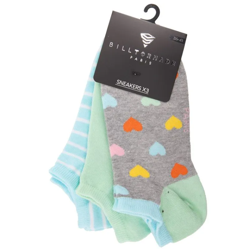 Online Socquette fantaisie lot x3 Femme Femme Chaussettes