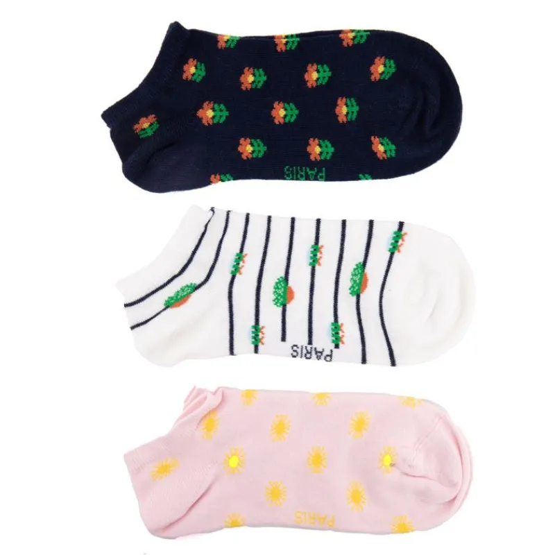 Discount Socquette fantaisie lot x3 Femme Femme Chaussettes