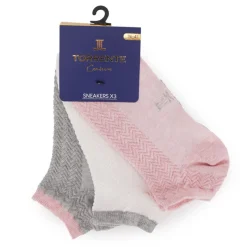Hot Socquette uni x3 Femme Femme Chaussettes
