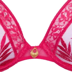 Best Soutien gorge tulle rouge avec dentelle orné d'un bijou Femme Femme Lingerie