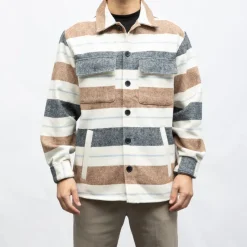 Sale Surchemise teo à rayures laine Homme Homme Chemise