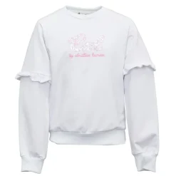 Discount Sweat à sequins coton col rond manches avec volants Fille Enfant Sweat, Pull, Gilet