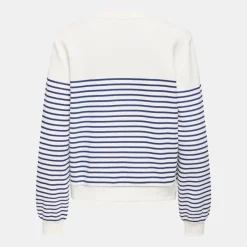 Outlet Sweat col rond à rayures avec imprimé coeur Femme Femme Pull, Gilet, Sweat