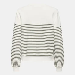 New Sweat col rond à rayures avec imprimé coeur Femme Femme Pull, Gilet, Sweat