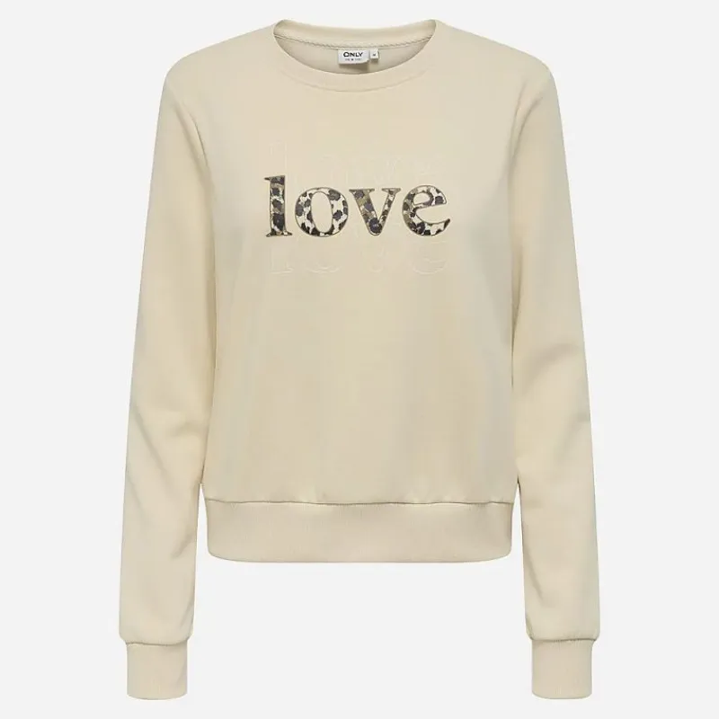 Online Sweat coton rubi Love imprimé léopard Femme Femme Pull, Gilet, Sweat