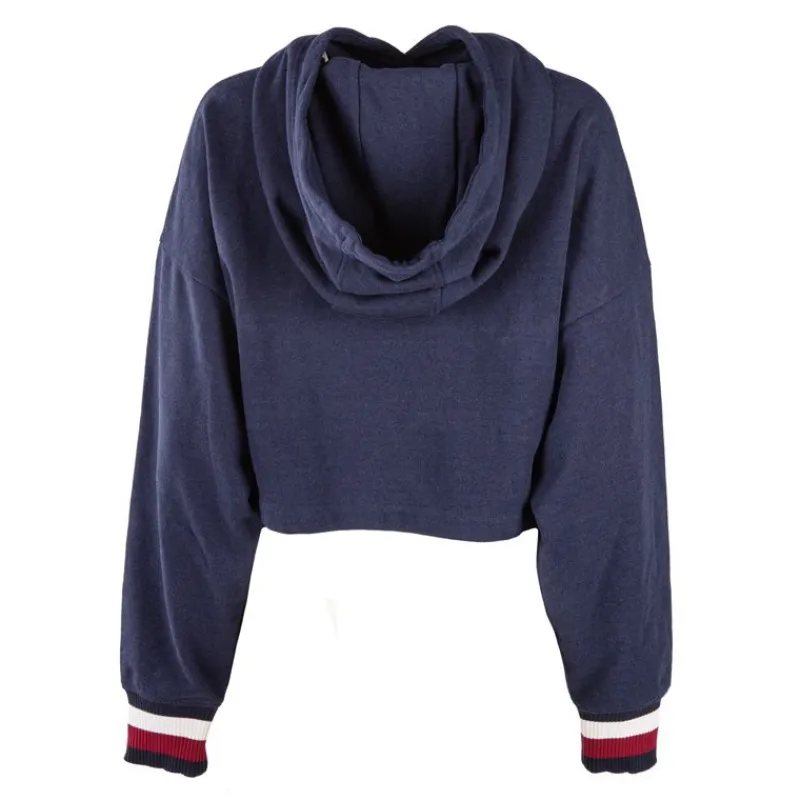 Online Sweat crop top bleu Femme Femme Pull, Gilet, Sweat