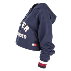 Online Sweat crop top bleu Femme Femme Pull, Gilet, Sweat