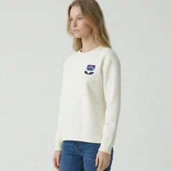 Sale Sweat mane col rond avec broderie fleur Femme Femme Pull, Gilet, Sweat