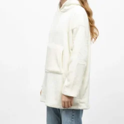 New Sweat plaid à capuche avec grande poche Femme Femme Lingerie De Nuit