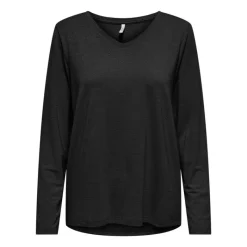 T shirt manches longues col V à paillettes karanda red Femme Femme Haut, Chemise