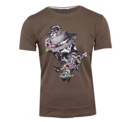 Best Tee shirt à motif tete de mort mika Homme Homme Tee Shirt