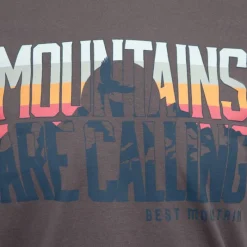 Online Tee shirt ajusté Mountains are calling coton Homme Homme Tee Shirt