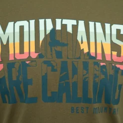 Online Tee shirt ajusté Mountains are calling coton Homme Homme Tee Shirt