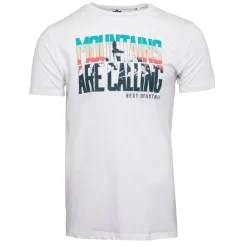 New Tee shirt ajusté Mountains are calling coton Homme Homme Tee Shirt