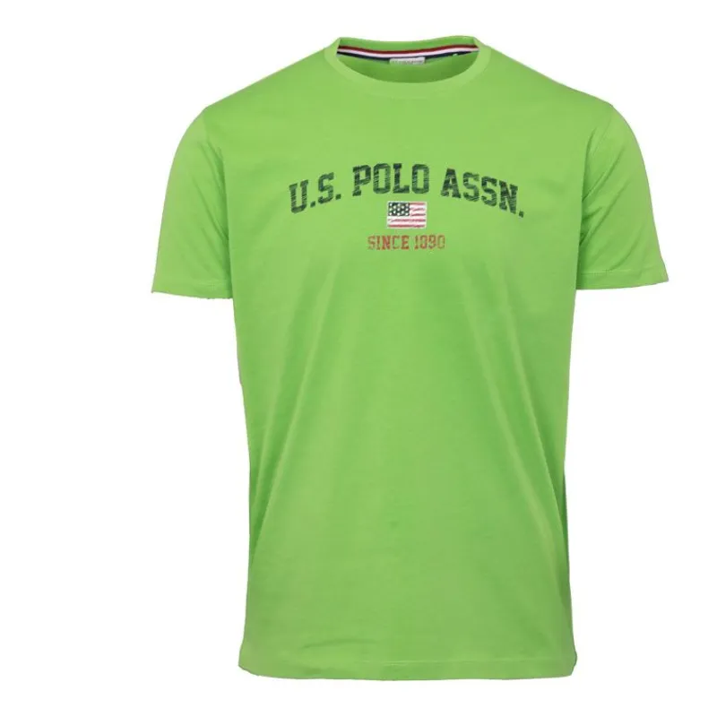 Outlet Tee shirt avec texte logo acid green nick Homme Homme Tee Shirt