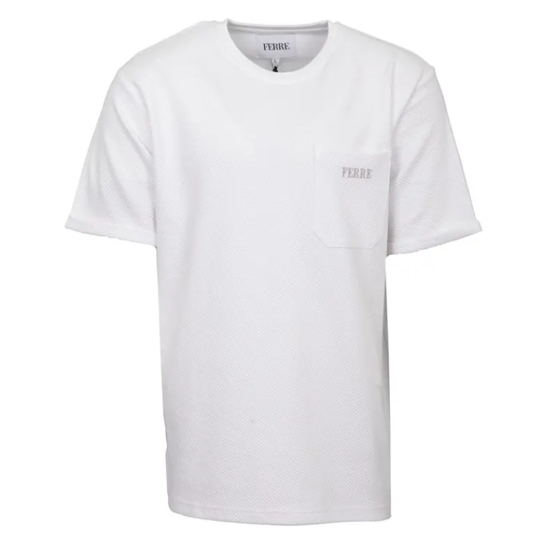 Sale Tee shirt basique avec poche tissu texturé logo brodé Homme Homme Tee Shirt