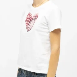 Tee shirt coeur relief imprimé Love Femme Femme Haut, Chemise|Tee Shirt