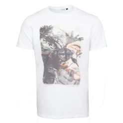 Clearance Tee shirt imprimé tropical moto Homme Homme Tee Shirt